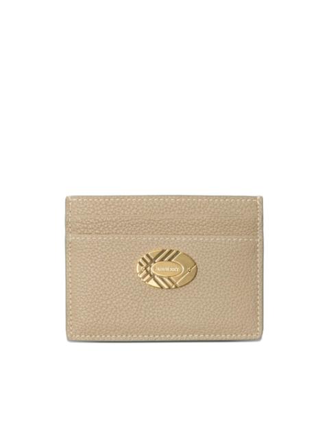 logo-plaque leather card holder