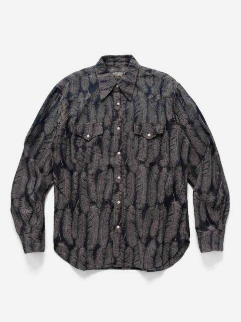 5oz MAGPIE Denim HUSKY Western Shirt Dark