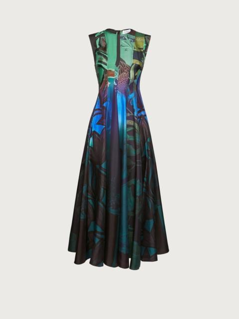 HAND-PRINTED SILK DRESS