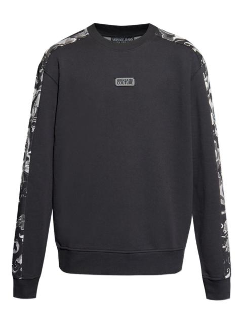baroque-print panelled sweatshirt
