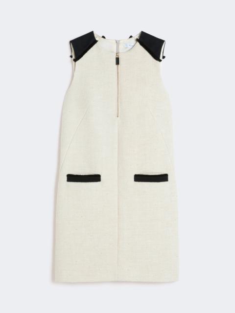 Short cotton and linen dress - BEIGE