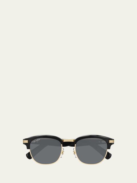 Men's Round Two-Tone Sunglasses