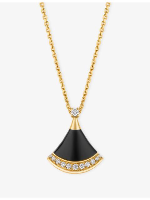 Divas' Dream 18ct Yellow-Gold, Black Onyx and 0.10ct Brilliant-Cut Diamond Necklace
