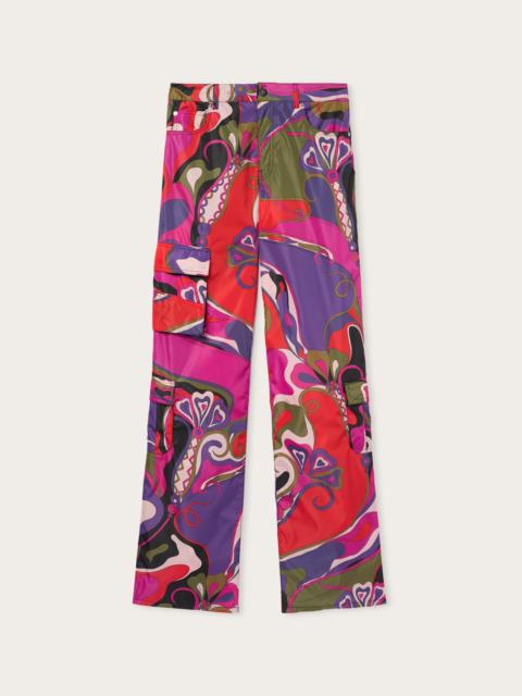 ORCHIDEE PRINT CARGO PANTS
