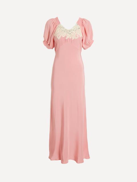 Ilaria Pink Silk Midi Dress