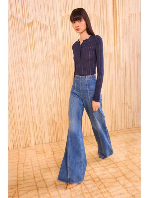 Delia Long Sleeve Henley Knit Top