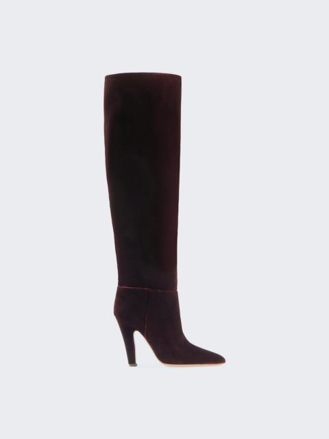 Elsa Velvet Boot Pinot Noir