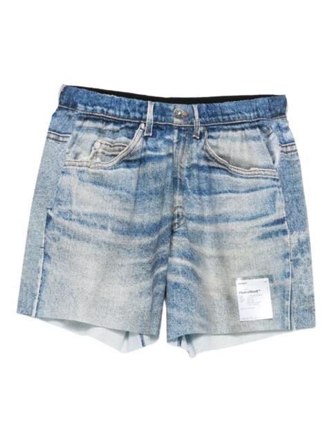 whiskering-effect denim shorts