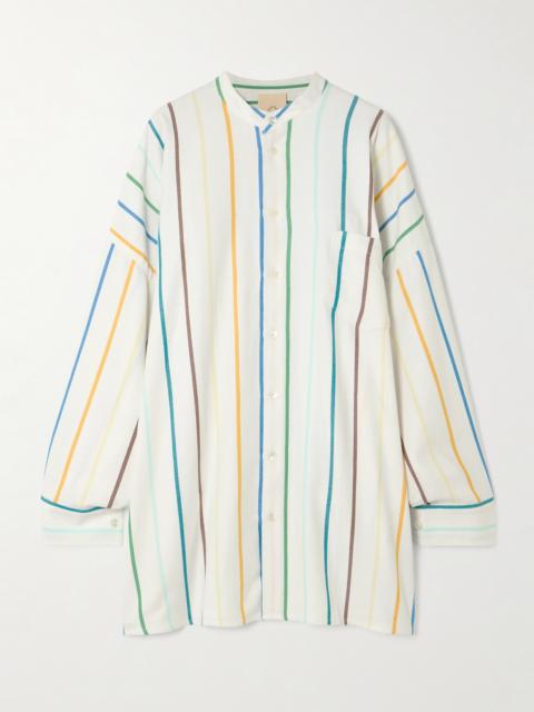 Oversized Striped Cotton-blend Shirt