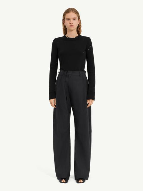 Pinstripe wool trousers