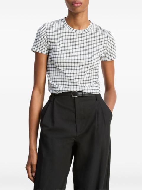 gingham-check short-sleeve T-shirt