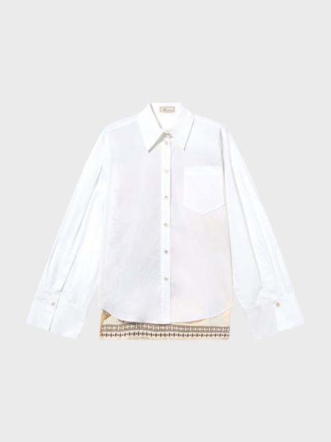 OVERSIZED POPLIN SHIRT WITH PRINT ON THE BACK