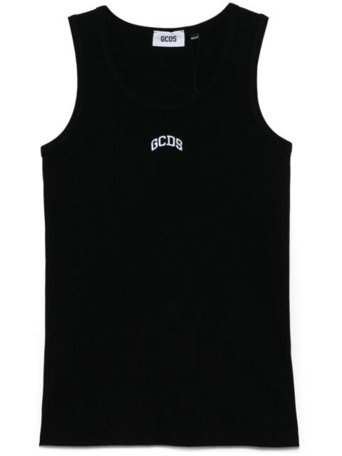 logo-embroidered tank top
