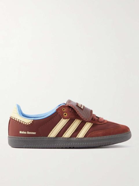 + Wales Bonner Samba Suede-Trimmed Leather Sneakers