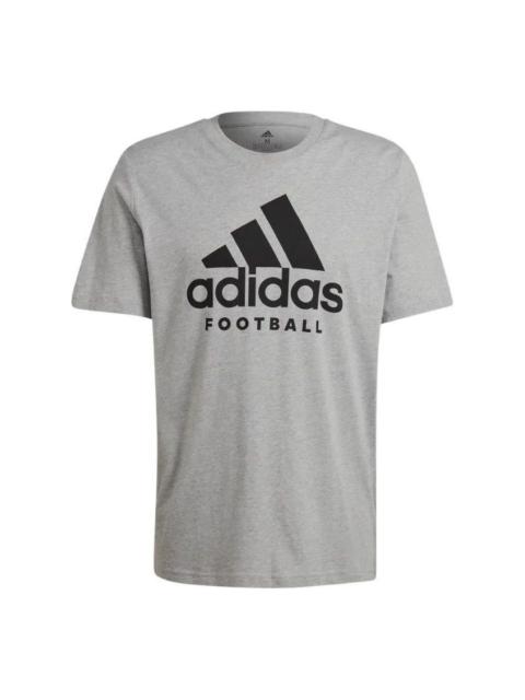 adidas Brand Logo Soccer/Football ribbed Round Neck Short Sleeve Gray HA0906