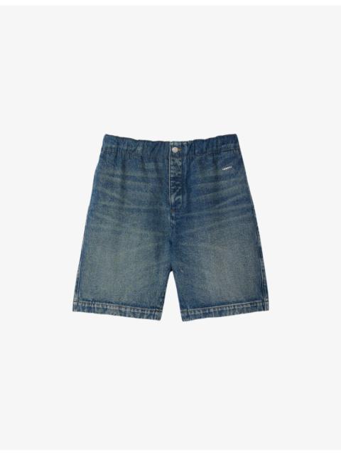 Elasticated-Waist Regular-Fit Denim Shorts