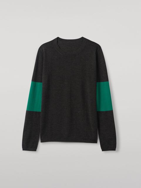 Euna Grey & Green Superfine Cashmere T-Shirt