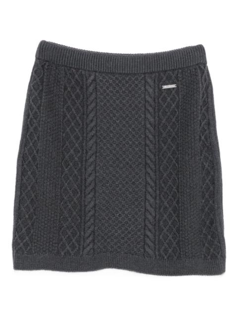logo-plaque cable-knit mini skirt