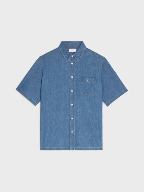 short-sleeved shirt IN cotton denim