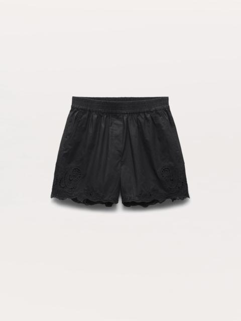 Emma Lace-Trim Poplin Shorts