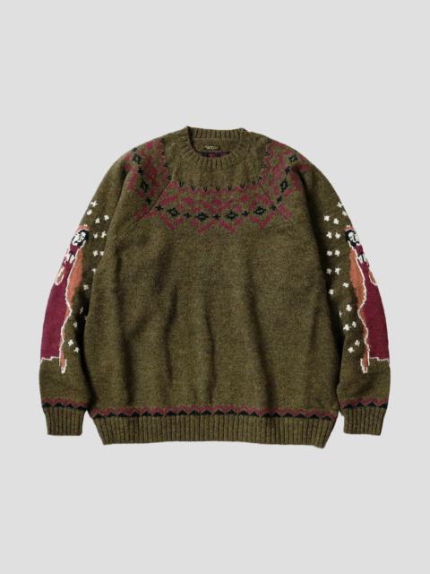 5G WOOL ELBOW VIRGIN MARY NORDIC SWEATER