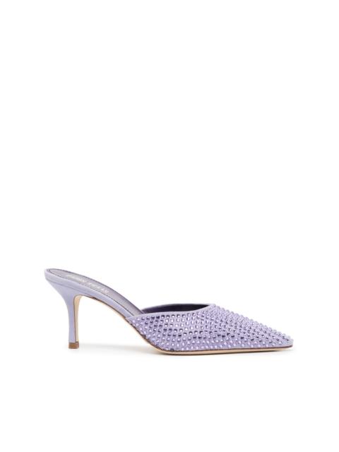 Hollywood 75mm crystal-embellished mules