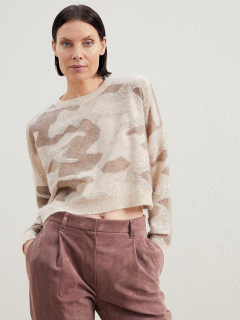 Dazzling desert intarsia sweater in mohair and wool