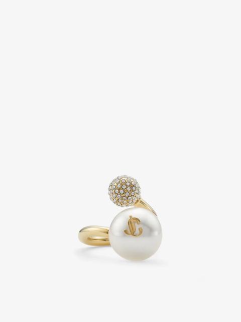 Auri Ring
Gold-Finish Metal Pearl and Crystal Ring