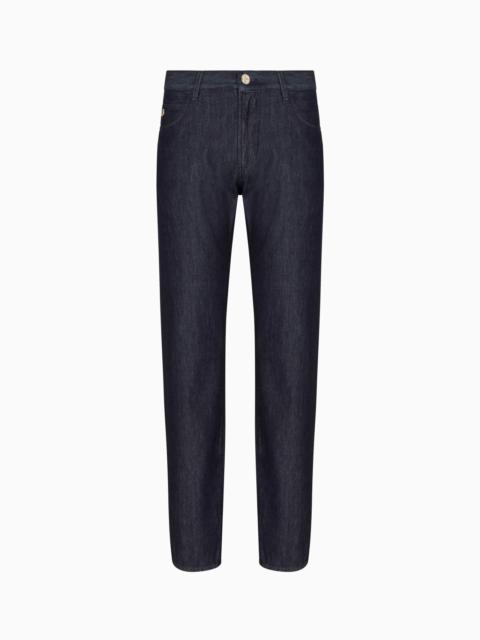REGULAR-FIT FIVE-POCKET TROUSERS IN SILK AND LUXURY COTTON TWILL