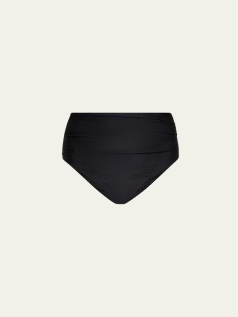 Teya High-Waist Ruched Bikini Bottoms