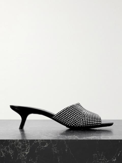 Petal Crystal-embellished Suede Mules