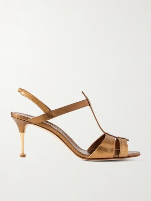 Retaux 70 Lizard-effect Metallic-leather Sandals