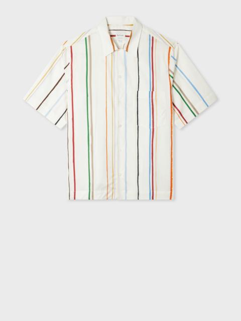 Ecru 'Painted Signature Stripe' Short-Sleeve Shirt