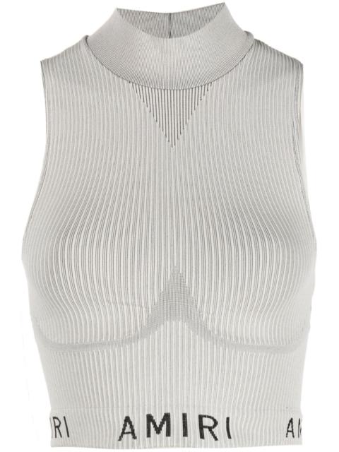 logo-print high-neck top