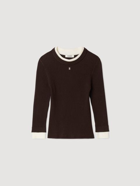 2-IN-1 MIXED WOOL SWEATER