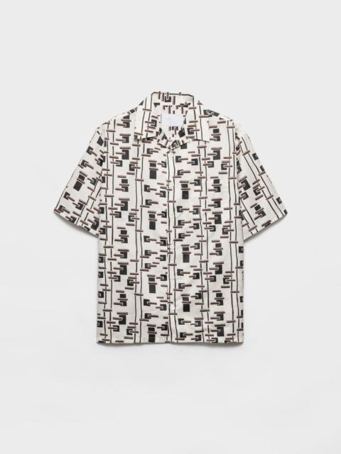Printed cotton blend shirt