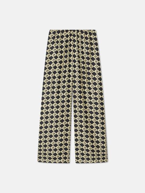 Printed Silk-Twill Pants