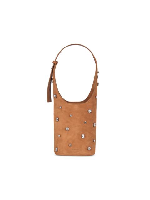 crystal-embellished ring bucket bag