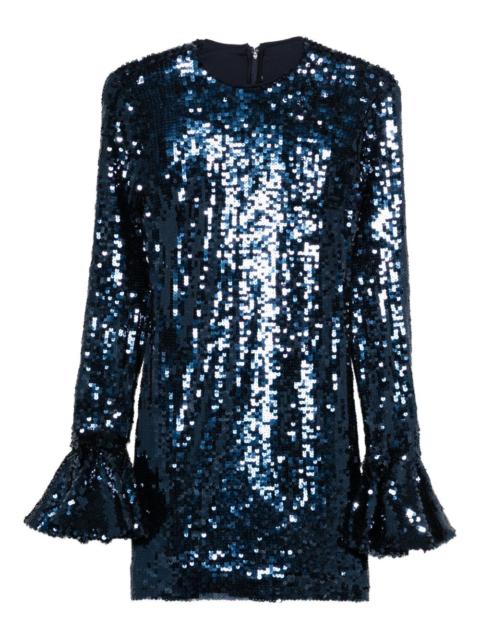 sequin long-sleeve mini dress