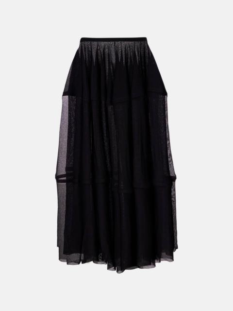 Semi-sheer midi skirt
