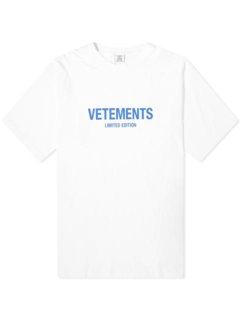 VETEMENTS Limited Edition Logo T-Shirt