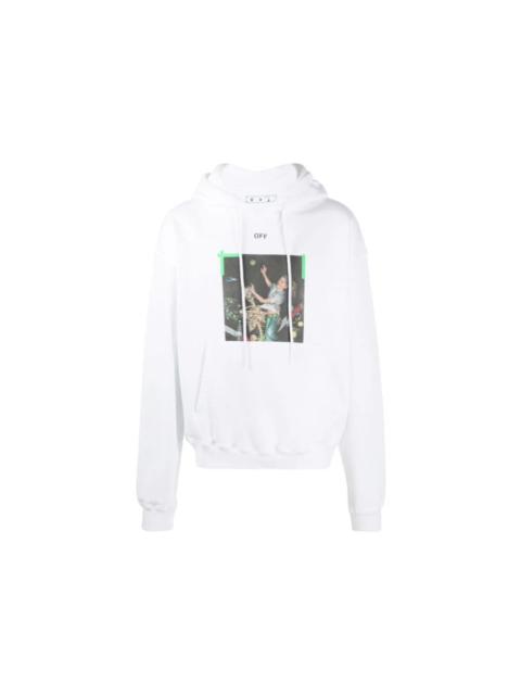 OFF-WHITE Oversize Fit Pascal Arrow Hoodie White/Green