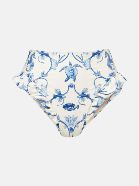 Jengibre printed ruffled bikini bottoms