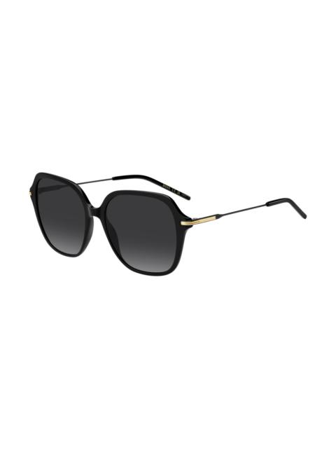 DOUBLE-BRIDGE SUNGLASSES WITH METAL-ACETATE TEMPLES