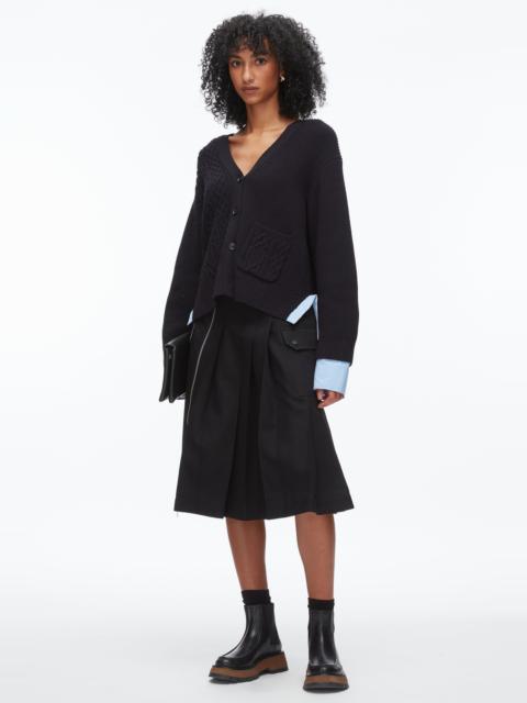 Cable Mix Boyfriend Cardigan