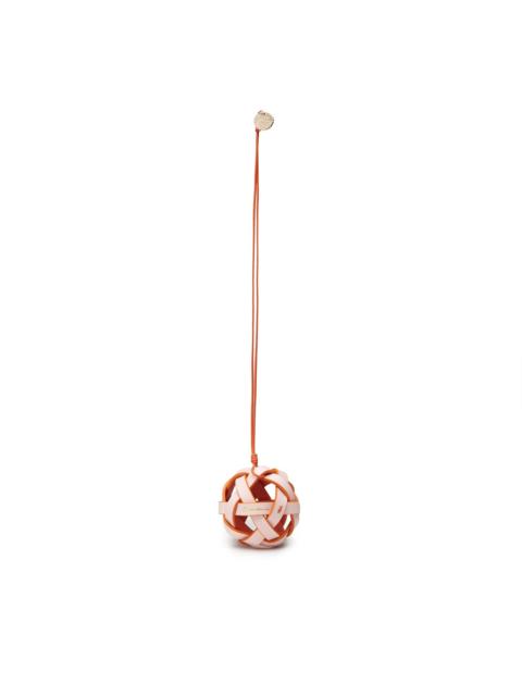 Pink woven leather sphere charm