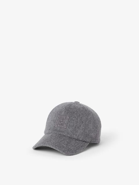 Hat gray wool and cashmere baseball cap