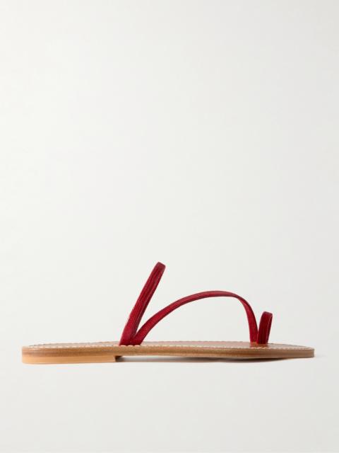 Actium Lizard-effect Leather Sandals