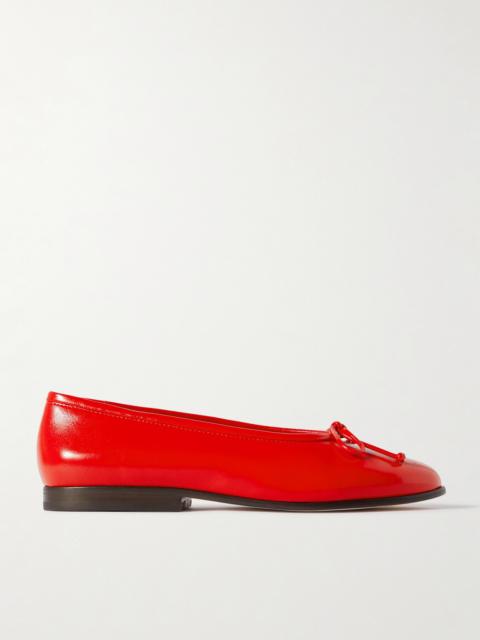 Noelle Bow-detailed Patent-leather Ballet Flats