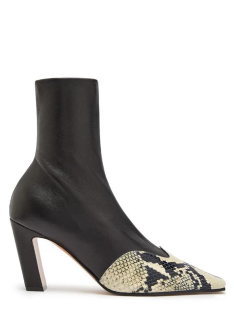 Khaite Nevada 85 Python-effect Leather Ankle Boots